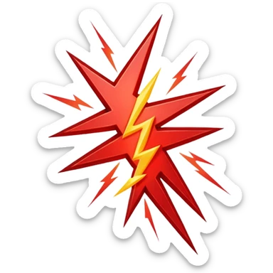 Rayos sentellas con furia rojo que exprese molesta con rayos sticker