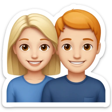 two friends happy to meet each other sticker