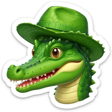 crocodile in hats sticker