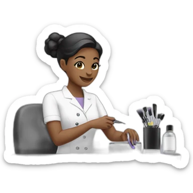manicurist at work sticker