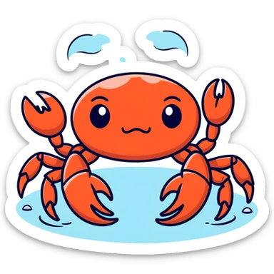 Sad crying crab sticker
