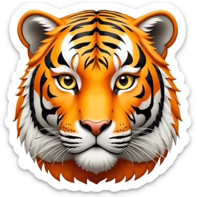 cinematic- noble-tiger-realistic-full-body-standing-emoji,-massive-striped-frame-exuding-power-and-grace,-bold-orange-fur-with-thick-black-stripes,-head-tilted-dramatically,-piercing-yellow-eyes-focused-intensely,-simplified-yet-realistic-focused-features,-highly-detailed,-glowing-with-an-almost-sarcastic-glow expressive eyes sticker