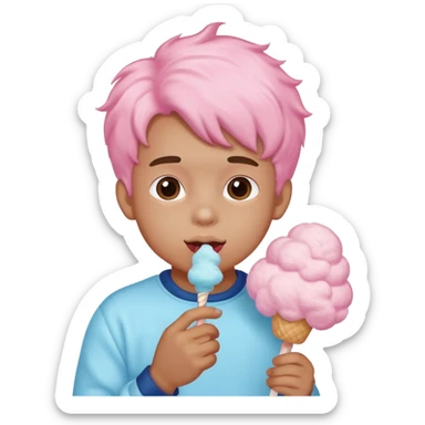 cotton candy boy sticker