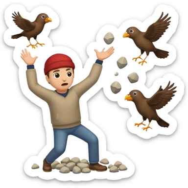 Killing two birds with one stone sticker