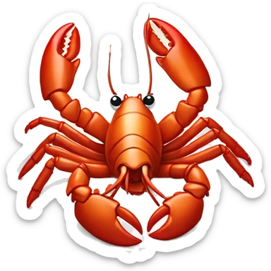 cooked red lobster served on a plate, with a focus on its claws and tail, vibrant and appetizing.” sticker