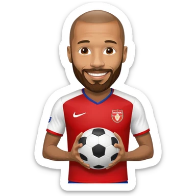 Thierry Henry with signature beard and smile football background sticker