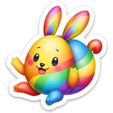 easter rainbow bouncy  poopmoji  sticker