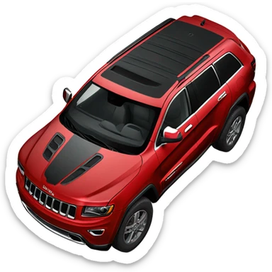 red jeep grand Cherokee with black trim sticker