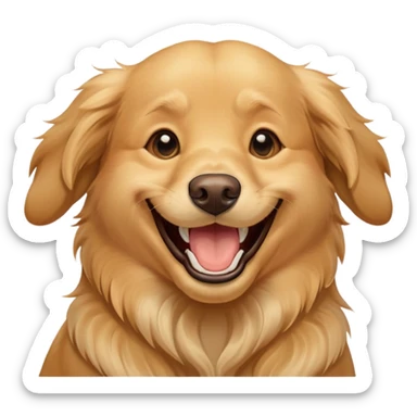Golden retriever, laughing from ear to ear, showing all their teeth sticker