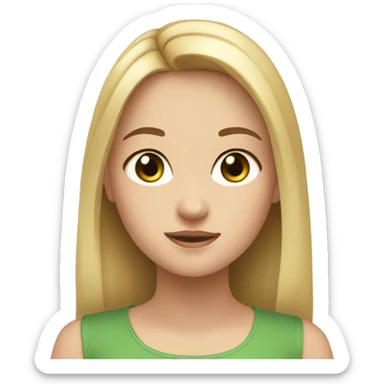 a girl with green eyes and brown hair, and a girl with brown eyes and blonde hair sticker