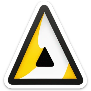 a yellow triangle with an exclamation symbol (!) in the middle sticker