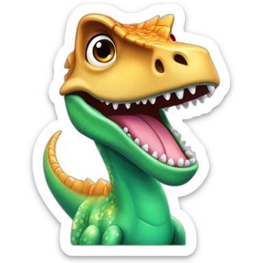 Dinosaurio con un cadena de diamantes en el cuello sticker