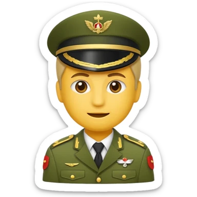 Eine salutierenden Emoji (Hautfarbe: weiß) in Armee Klamotten männlich salutierend sticker
