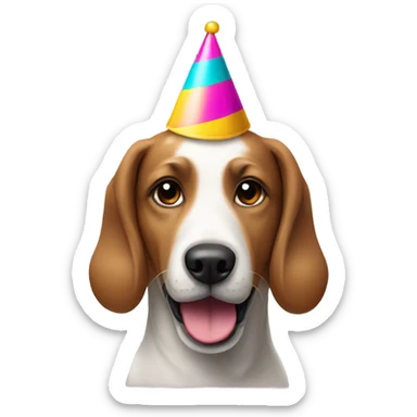 Dog wearing hat sticker