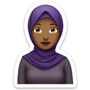 Girl in hijab with a eggplant sticker