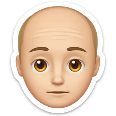 emoji of a human forehead, simple and clean cartoon style, only showing the upper part of the face from eyebrows to hairline sticker