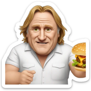 gérard depardieu mange un boeuf sticker