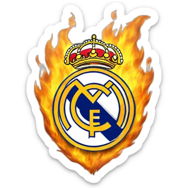 Escudo Real Madrid fuego sticker