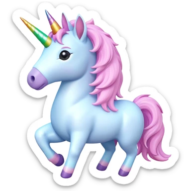 A 3d unicorn 🦄 on a plane ✈️  sticker