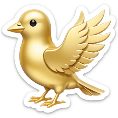 One single shiny Gold and black twitter icon, png, no background, no border sticker