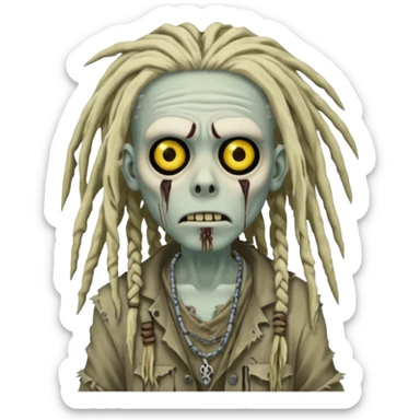 white zombie with dreads sticker
