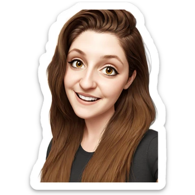 smiling girl with brown hair sticker