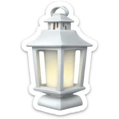 White Christmas lantern sticker