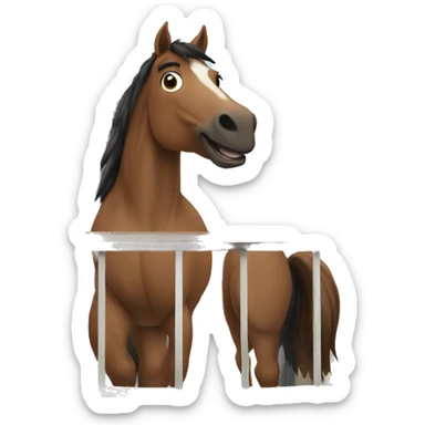 horse on a balcony sticker