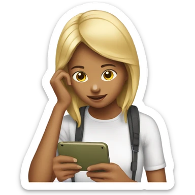 Girl watching phone  sticker