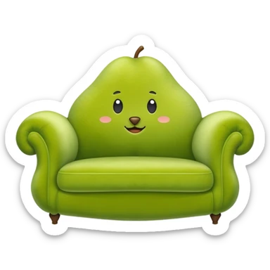 comfy pear couch sticker
