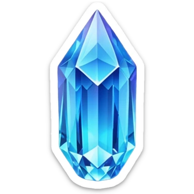 Long Blue glowing crystal sticker