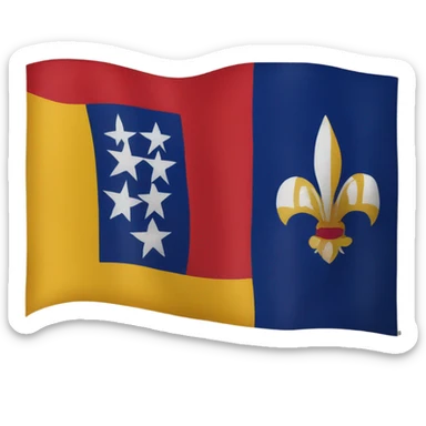 Louisiana Creole heritage flag with "Kouri-Vini nouzòt parl" written underneath sticker