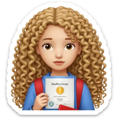 A girl with long curly hair sadly shows an IELTS certificate with a score of 3.0 sticker