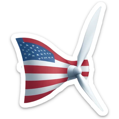 Wind turbine in usa flag colors sticker