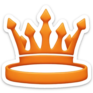 A crown, orange on the upside and white on the downside, add a text: Seekers Alliance sticker