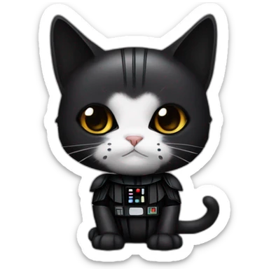Cute star wars cat, Darth Vader with cat mask sticker