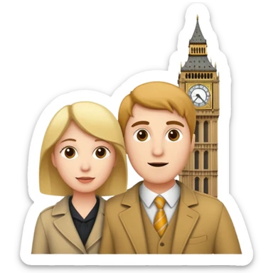 London Big ben with couple  sticker