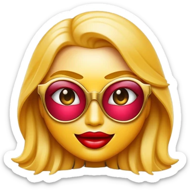 Cinematic Realistic Hollywood Pop Culture Emoji, featuring an iconic portrayal of film industry glamour rendered with vibrant textures and dynamic, cinematic lighting. sticker