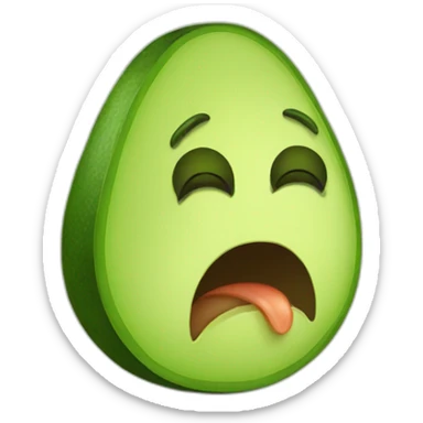 a cute crying avocado sticker
