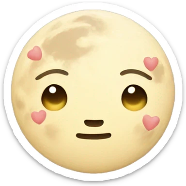 Moon with little hearts around it  sticker