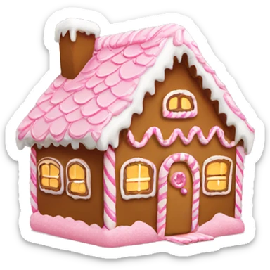 Gingerbread house with light pink sticker