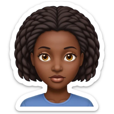 A black women with a massive head sticker