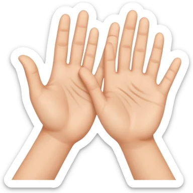 To palms rubbing together sticker