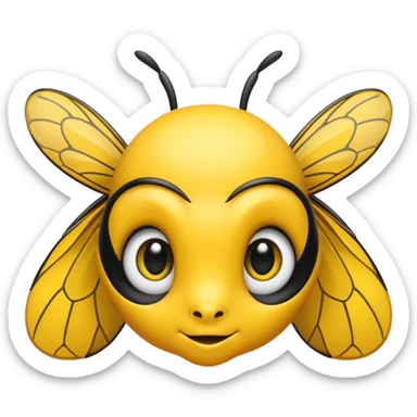 Je veux que tu me crées l'emoji, d'une petite abeille malicieuse, moderne et stylé sticker