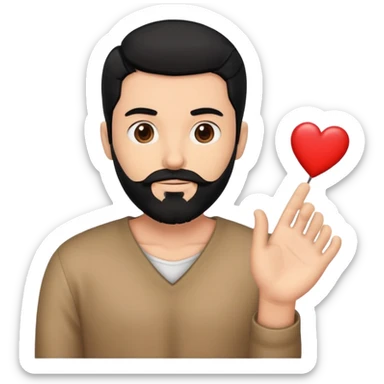 charming portrait of a man with Black Hears too the side and Black beard  sticker