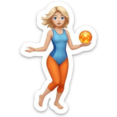 14 старший аркан - Помірність. Це буде жінка в повний зріст, що тримає в руках два шари енергії - холодну і гарячу. І ці енергії змішуються , тянучи за собою хвости, а вона ними жонглює sticker