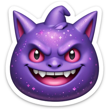 glitter purple and pink gengar sticker