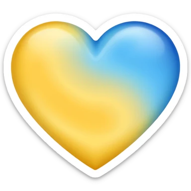 Corazón azul y amarillo juntos degradado sticker