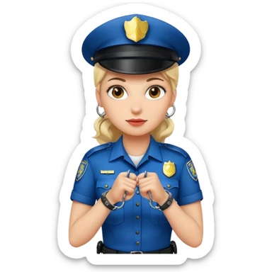 kelepçe tutan kadın polis sticker
