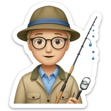 Accountant who wears glasses and loves fishing with fair skin and bold spot sticker